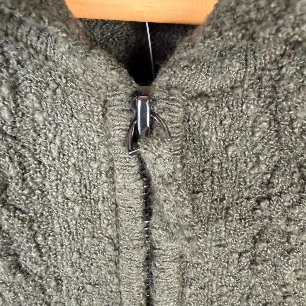 NWT Madewell Cable-Knit Zip Cardigan Womens Small Olive Green Classic Preppy